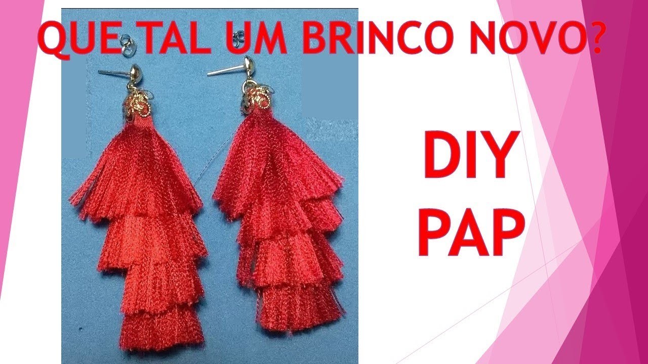 DIY. COMO FAZER LINDO PAR DE BRINCOS EM CETIM. SUPER NA MODA!