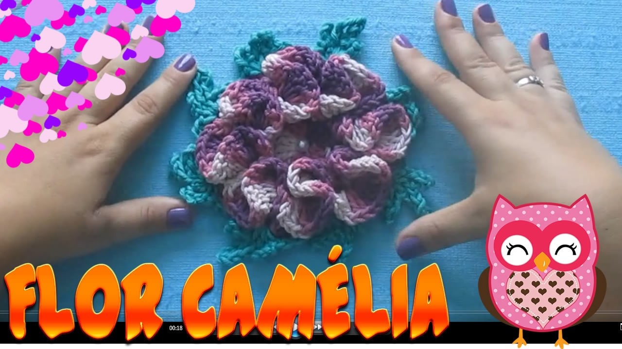Flor Camélia de Crochê - Pap flor Camélia