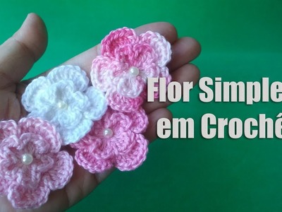 Mini Flor simples de crochê