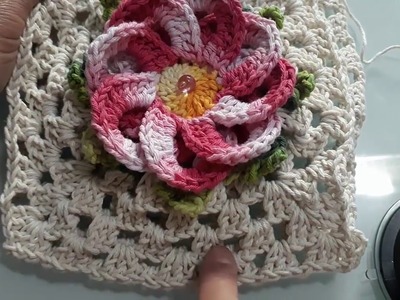 Puxa Saco com Flor em Crochê????#LenaCrochês #artecomeuroroma