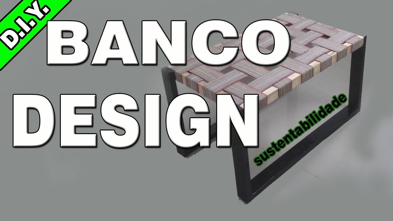 Diy - BANCO COM MADEIRA E ELÁSTICO DE SOFÁ.  Design bank - por Edgar Moraes
