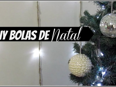 DIY BOLAS DE NATAL COM PÉROLAS E ESPELHO LETICIA ARTES