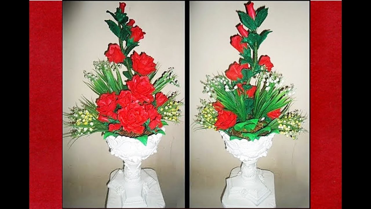 DIY | Como montar um arranjo com rosas vermelhas  фоамирана foam sheet