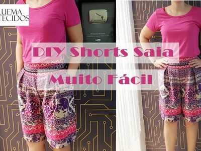 DIY - Shorts Saia - Muito Fácil + Molde - Curso de Corte e Costura - Passo a Passo