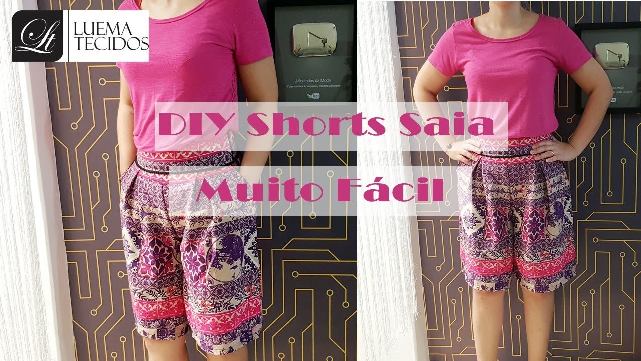 DIY - Shorts Saia - Muito Fácil + Molde - Curso de Corte e Costura - Passo a Passo