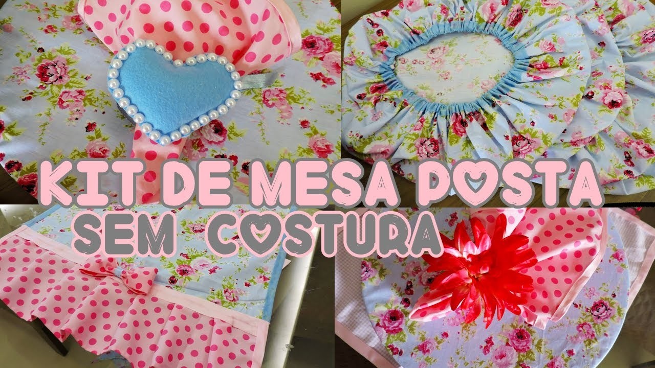 Kit de Mesa Posta sem Costura - DIY - Souplast | Guardanapo| Porta Guardanapo - Flávia Wariss