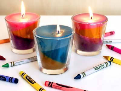 Multicolorida e linda: velas feitas com giz de cera