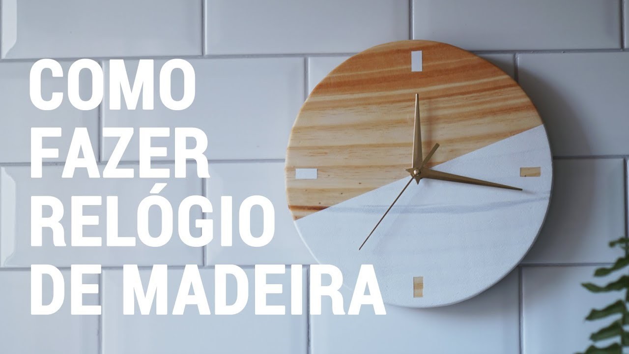 COMO FAZER RELÓGIO DE PAREDE DE MADEIRA | DIY | DE APÊ NOVO