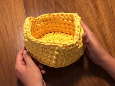 Como fazer uma cesta de fio de malha com crochê