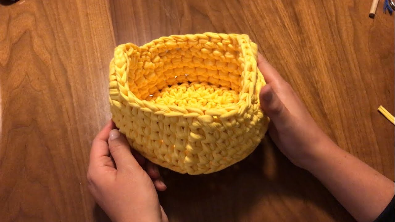 Como fazer uma cesta de fio de malha com crochê