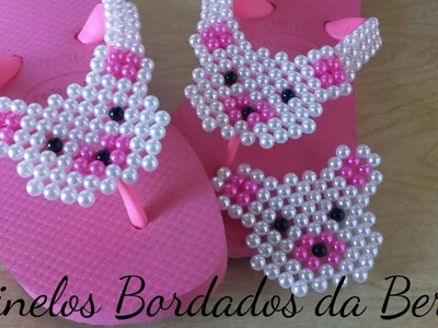 Costurando o Ursinho no Chinelo