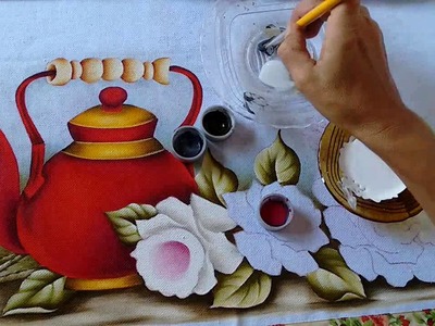 Pintando Chaleira Vermelha com Rosas Part. 2 - Ivanice Isabel
