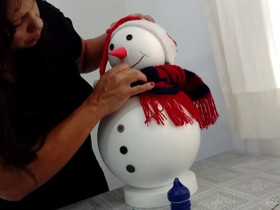 Como montar um boneco de neve de isopor part 2