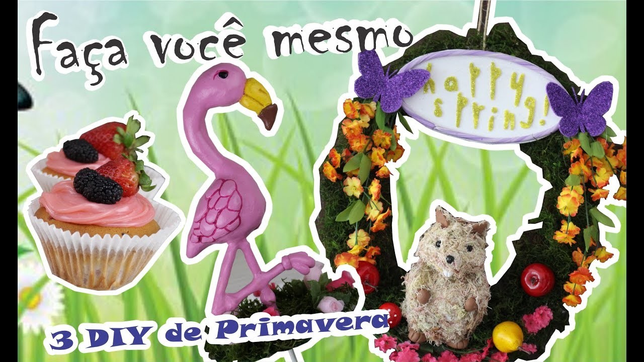 DIY de Primavera - Enfeite de Flamingo, Guirlanda de Esquilo + Receita Feat. DIY com Vivi