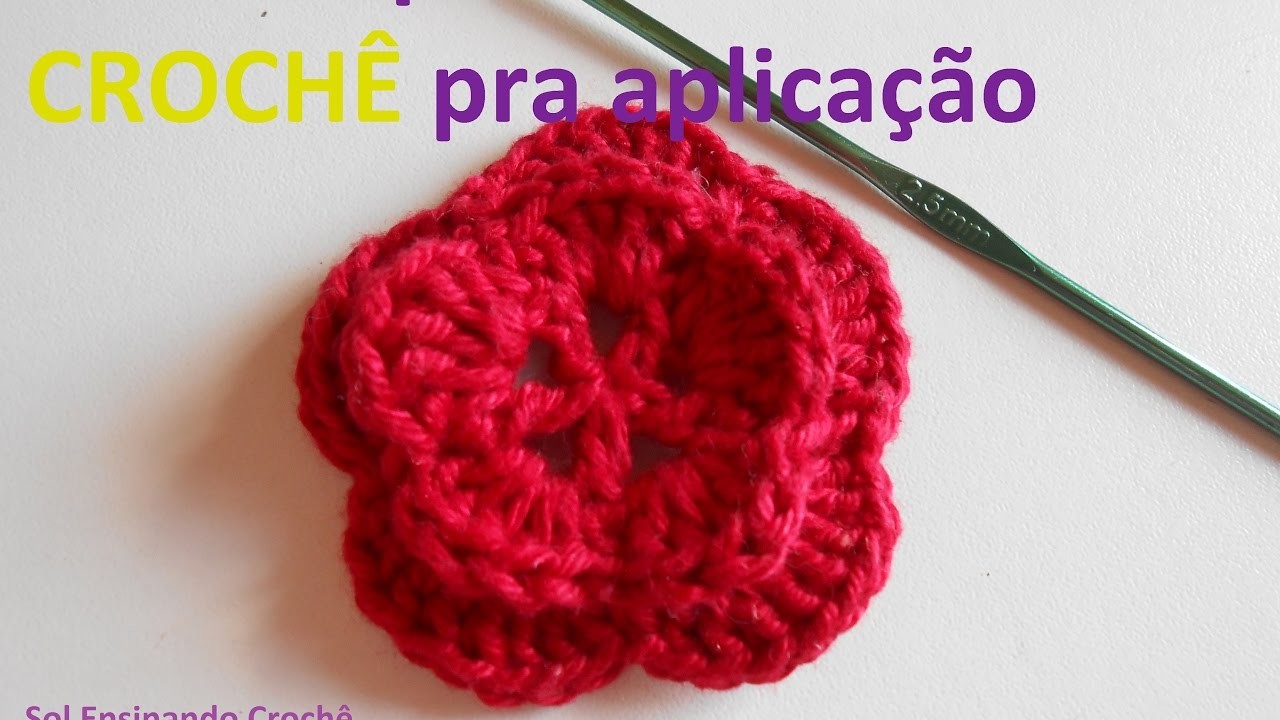 Pap de Crochê | Flor simples e fácil | Sol Ensinando Crochê