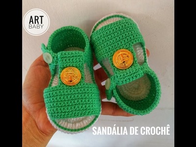 Sapatinho de Croche - Sandalia - Profª Fernanda Reis