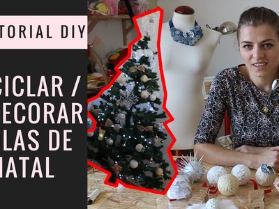 Tutorial how to decorate christmas balls | Como decorar bolas de natal #violinanicho