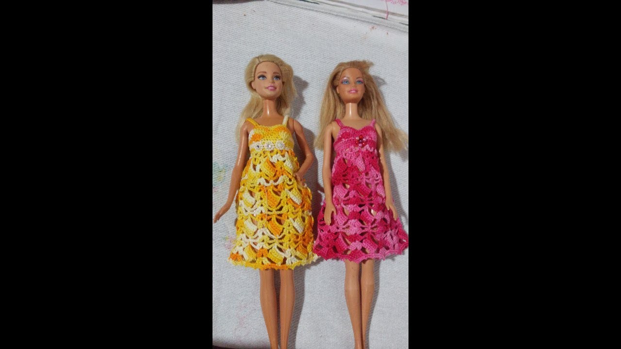 Vestido de crochê #13, para boneca barbie e similares