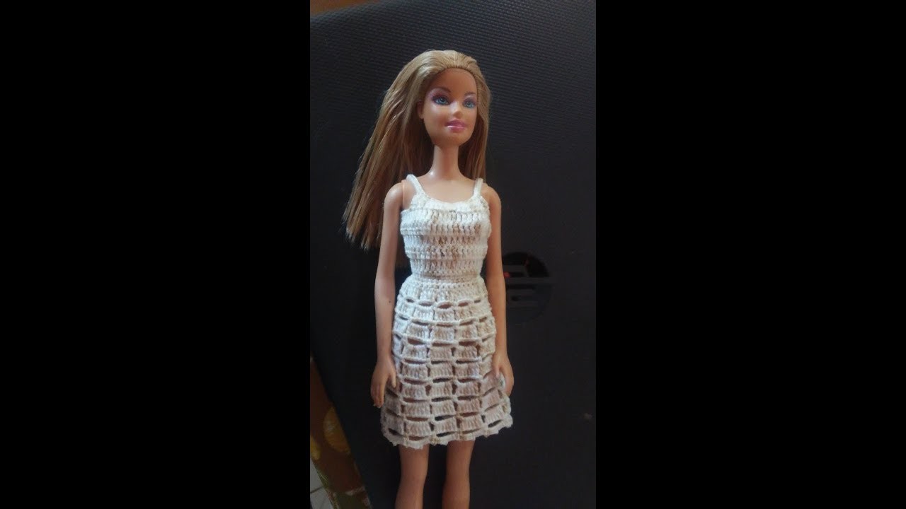 Vestido de crochê #15, para boneca barbie e similares