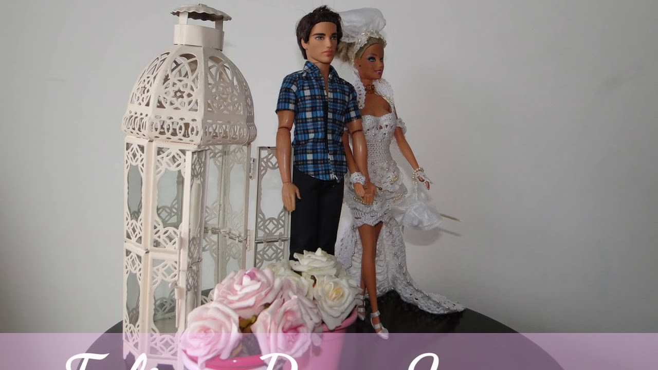 Vestido de Noiva em Crochê Para Boneca Barbie Por Pecunia Milliom