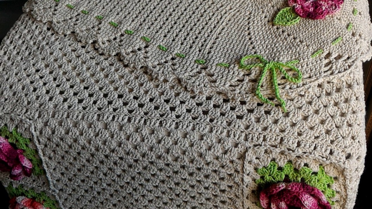 Capa de Máquina com Flores Roseta em Crochê????(pronto) #LenaCrochês #artecomeuroroma