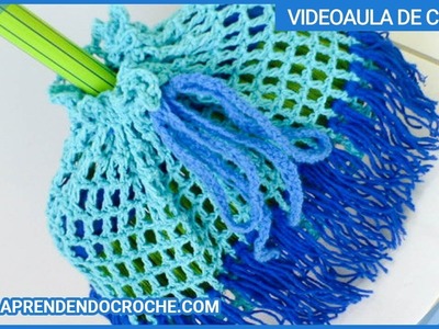 Capa para Vassoura Prática em Croche - Aprendendo Crochê