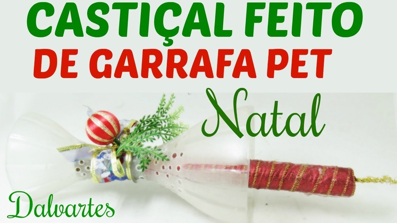 CASTIÇAL FEITO DE GARRAFA PET (NATAL)