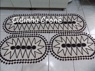 Cidinha Croche : Jogo De Cozinha 3 Peças Em Croche Tapete Porta E Fogão Em Croche -Parte 1.2