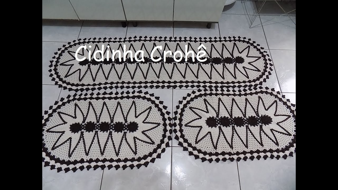 Cidinha Croche : Jogo De Cozinha 3 Peças Em Croche Tapete Porta E Fogão Em Croche -Parte 1.2