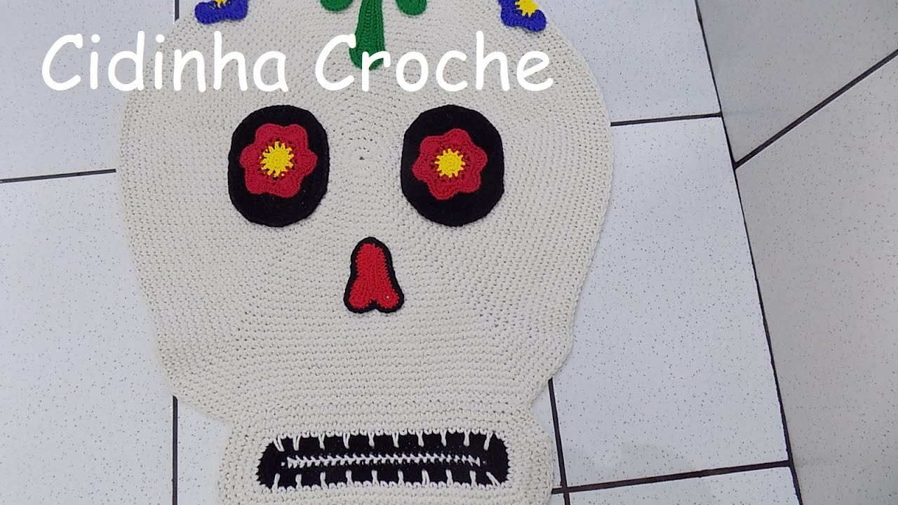 Cidinha Croche : Tapete Em Croche De Caveira -Passo A Passo-Parte-4.5