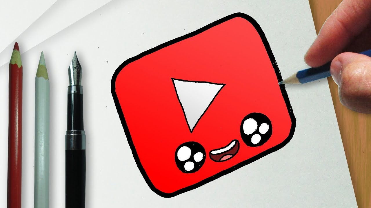 Como desenhar a logo do YouTube kawaii