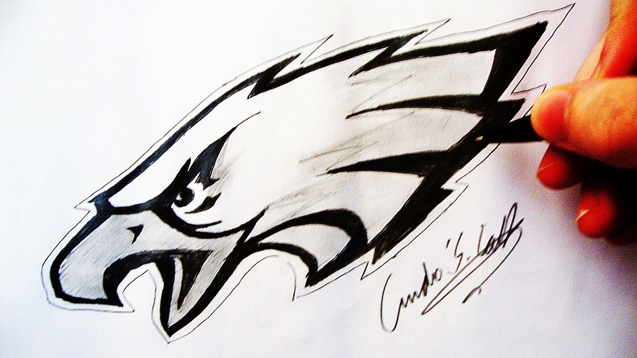 Como Desenhar a logo Philadelphia Eagles - (How to Draw Philadelphia Eagles logo) - NFL LOGOS #1