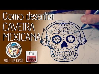 Como desenhar Caveira Mexicana - passo a passo