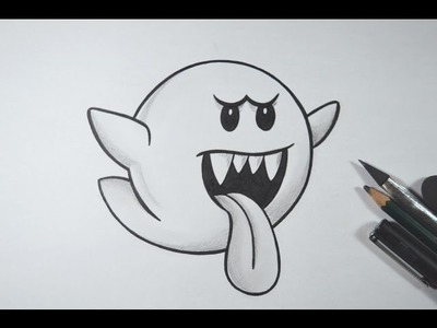Como desenhar o Boo do Super Mario Bros - How to Draw Boo from Super Mario Bros
