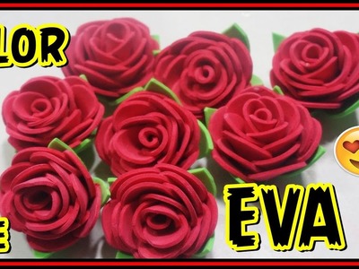 Como Fazer Rosa De EVA Rápido e Fácil -DIY flower Eva