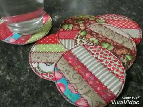 Descanso de copos de retalhos - #costuracriativaparainiciantes