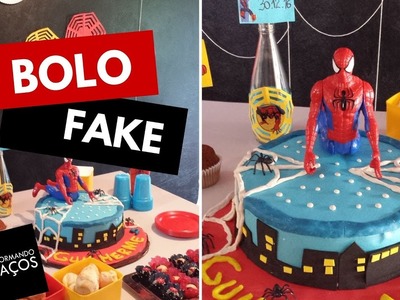 DIY: Como fazer bolo fake Homem Aranha | Organização Pessoal ❤