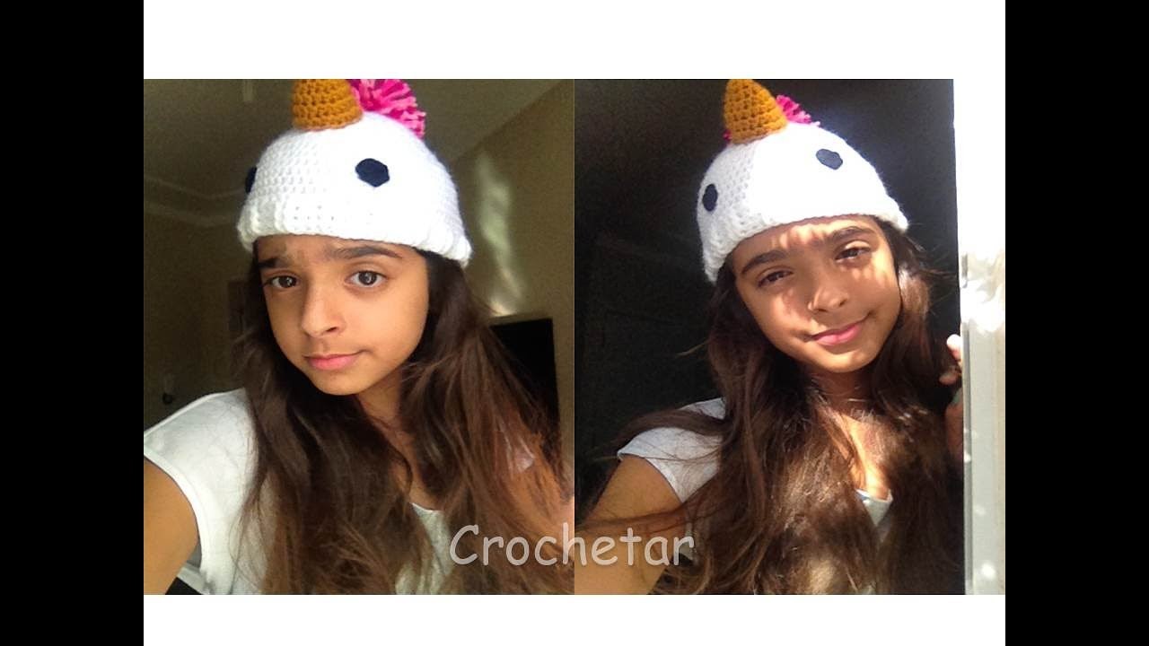 Gorro Unicórnio Youtubers simples crochê - Professora Maria Rita