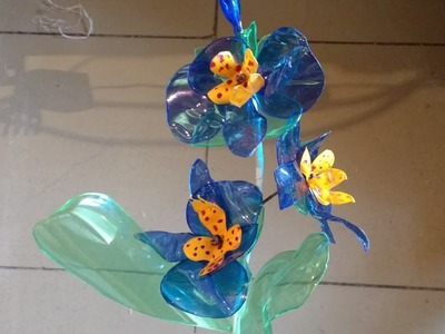Orquídea de material reciclado