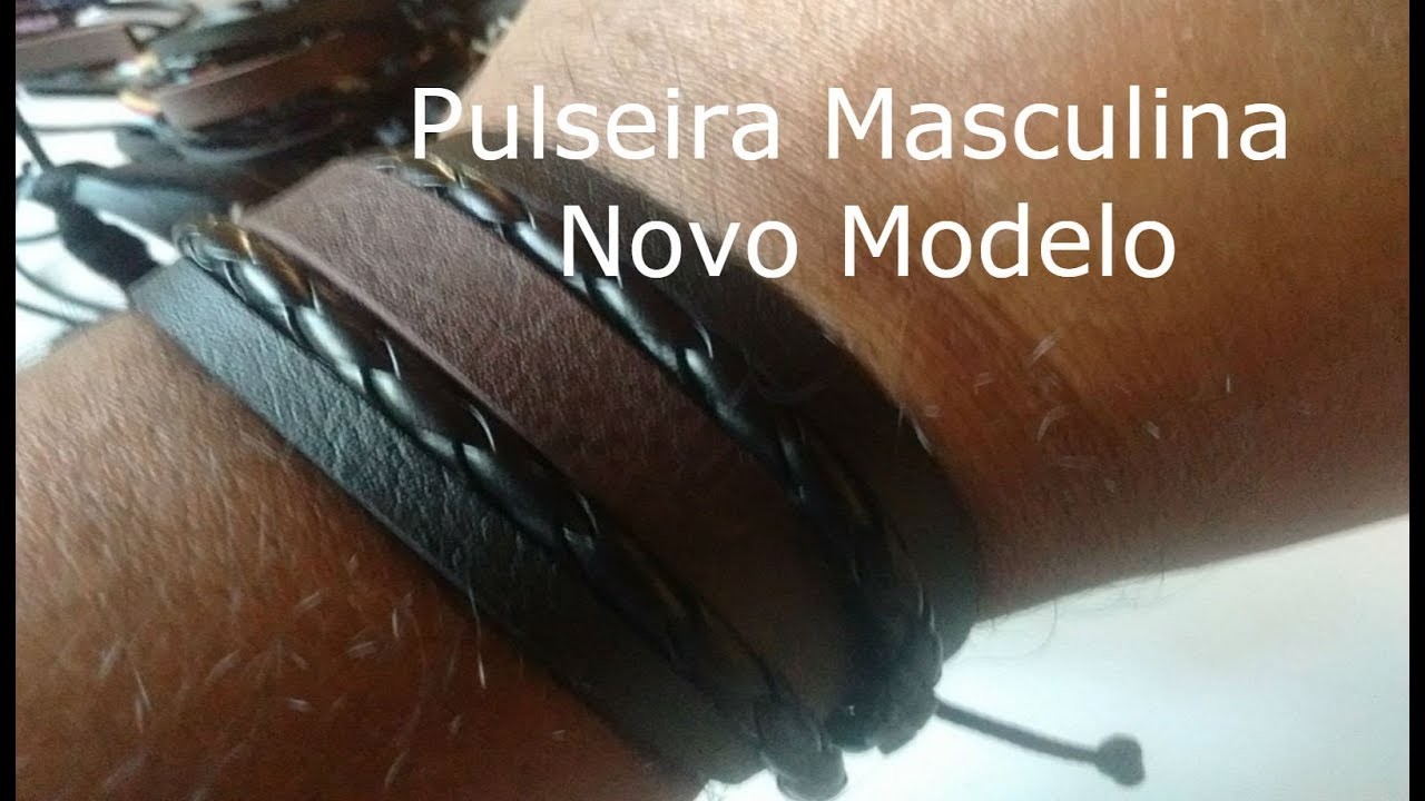 Pulseira de couro masculina  - Novo Modelo