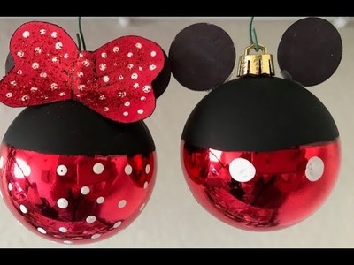 Bola de Natal decorada Minie e Mickey Mouse Projeto 3