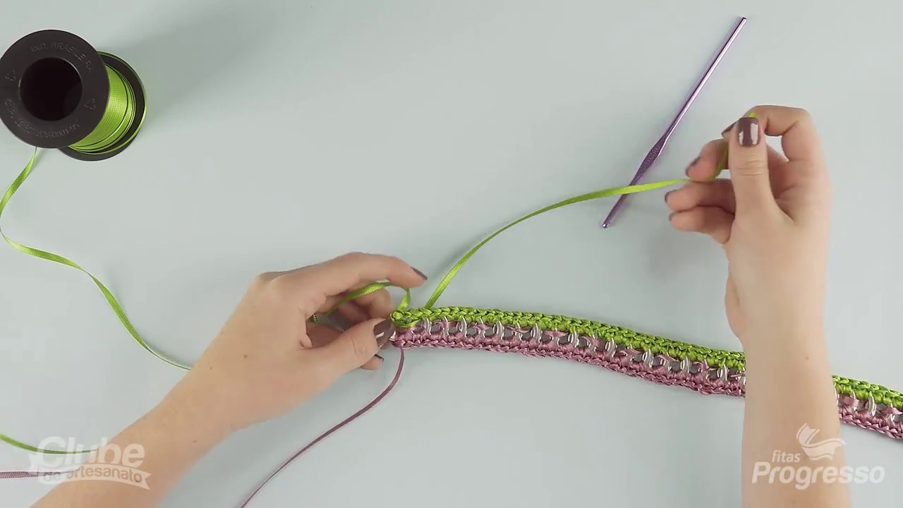 Como fazer cinto de crochê com fitas
