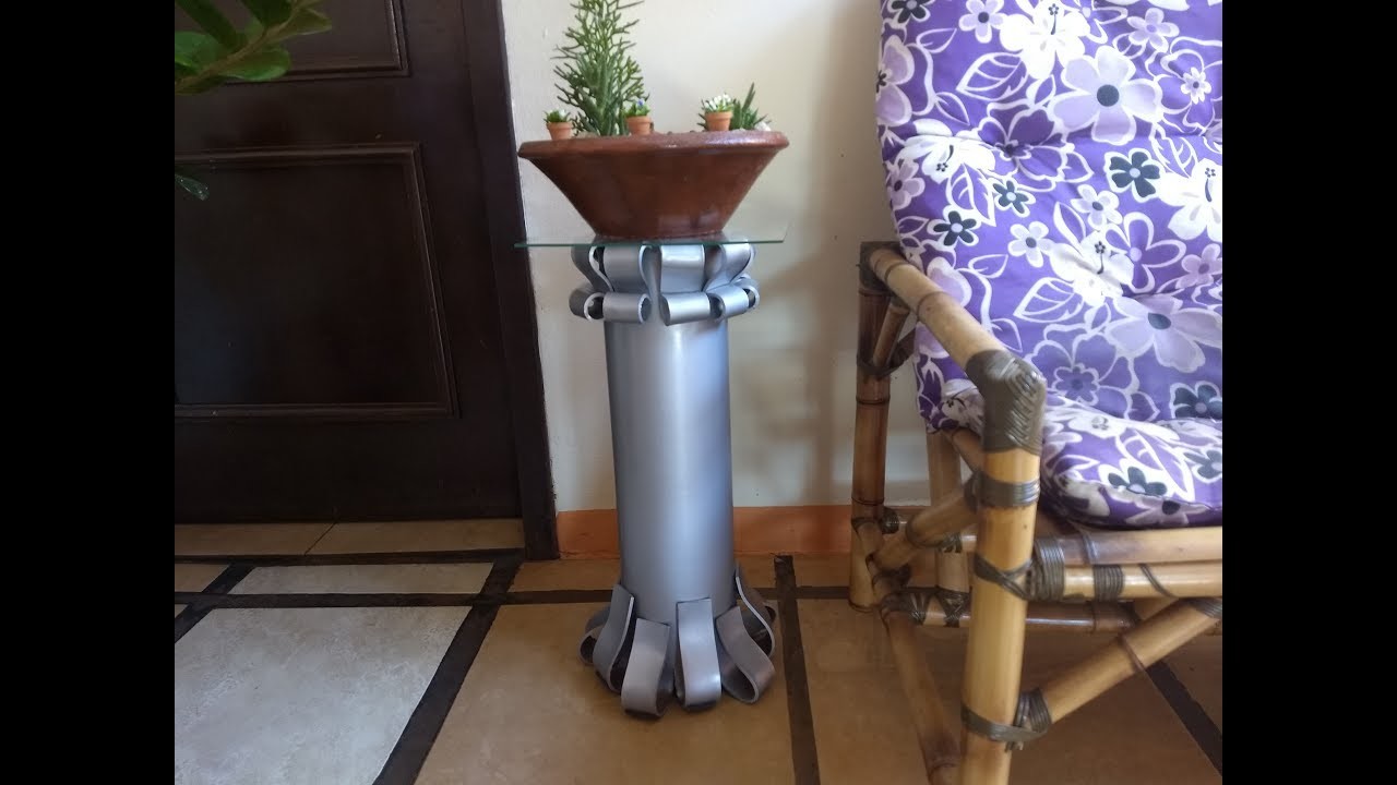 DIY Coluna para vaso feito em PVC.  Vase column made of PVC