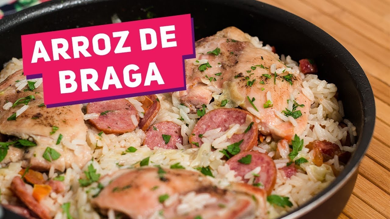 ARROZ DE BRAGA (Como fazer arroz e acompanhamentos em uma unica panela) - Receitas de Minuto #100