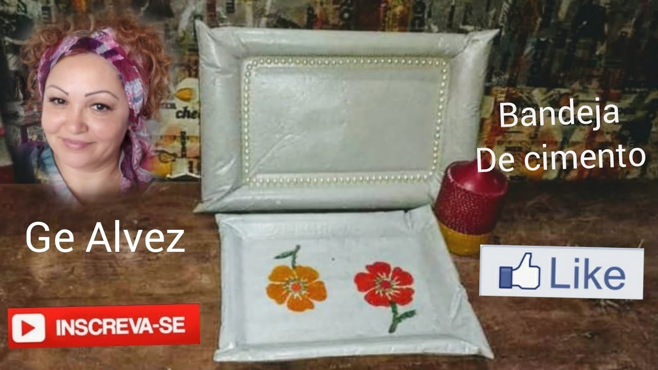 Bandeja de cimento para decoraçao