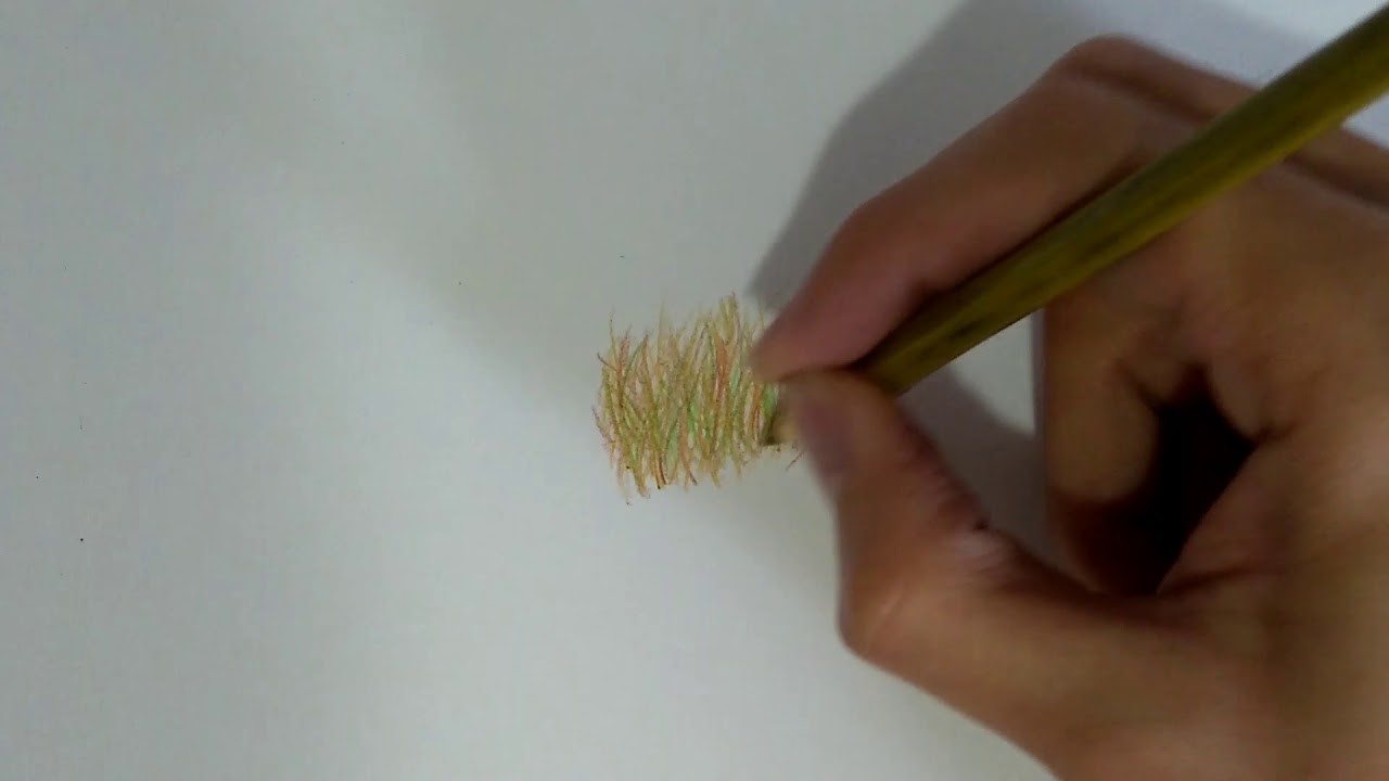 Como desenhar grama realista com lápis de cor - Tutorial