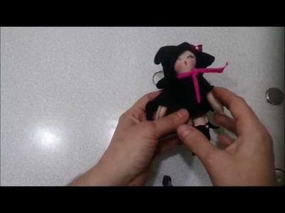 Como fazer chaveiro de boneca bruxinha-com molde