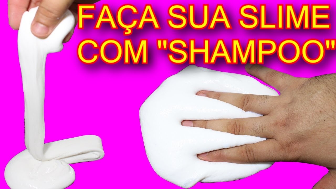 Como Fazer FLUFFY Slime Sem Espuma De Barbear-Amoeba Caseira Com Shampoo-Em Portugues!!!