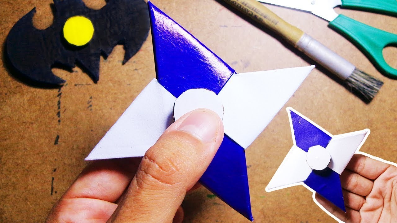 Como fazer um Origami Hand Spinner de Papel, Fidget spinner Shuriken