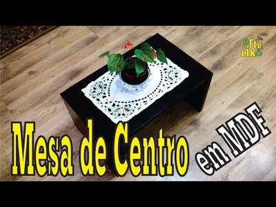 Mesa de centro para sala, em madeira (MDF e compensado) - Coffee table made from reclaimed wood